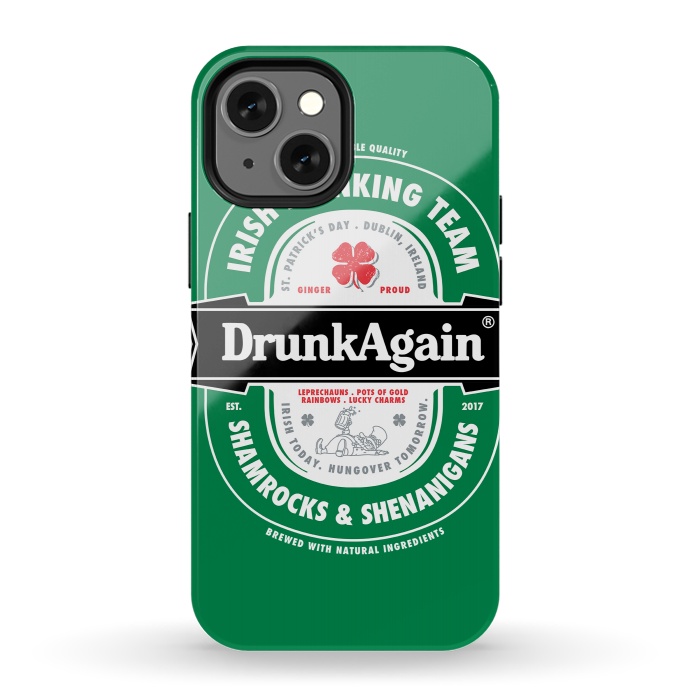 iPhone 13 mini StrongFit DrunkAgain Beer Label by Vó Maria