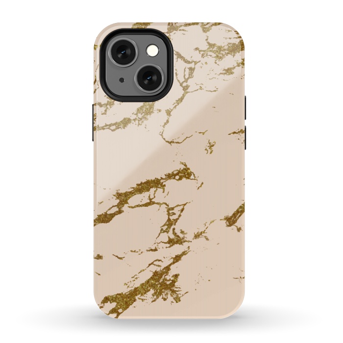 iPhone 13 mini StrongFit Blush & Gold Marble by Uma Prabhakar Gokhale