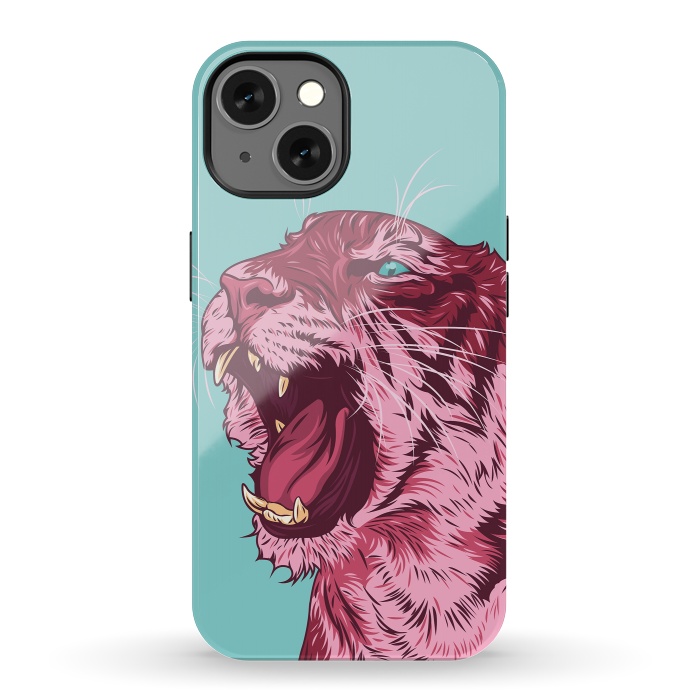 iPhone 13 StrongFit Magenta tiger by Roland Banrévi