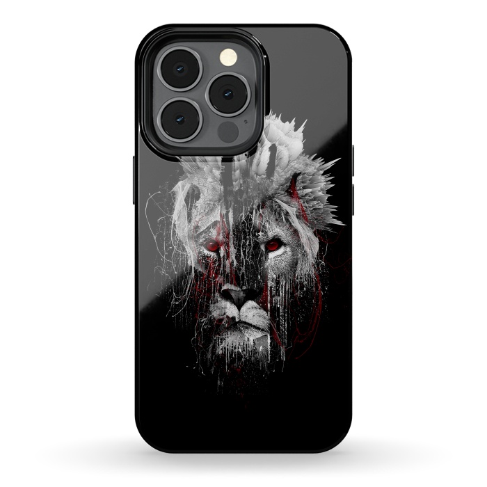iPhone 13 pro StrongFit Lion BW by Riza Peker