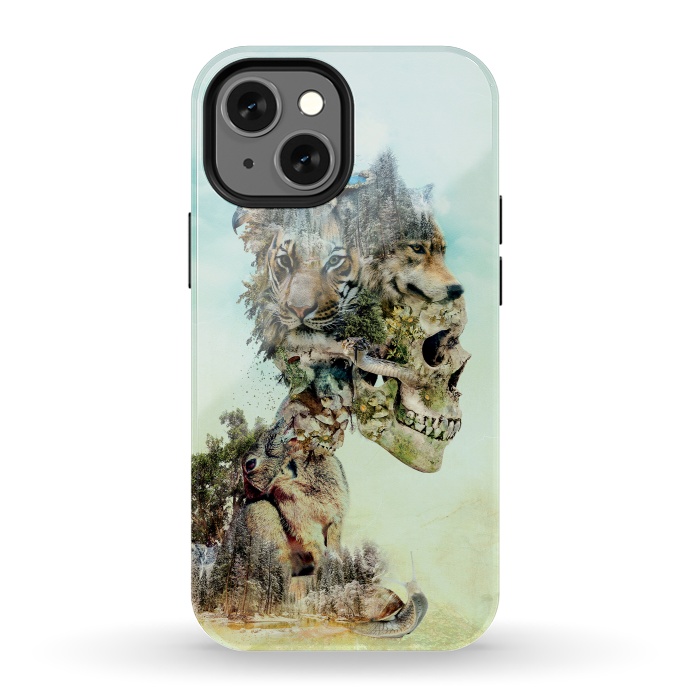 iPhone 13 mini StrongFit Nature Skull by Riza Peker
