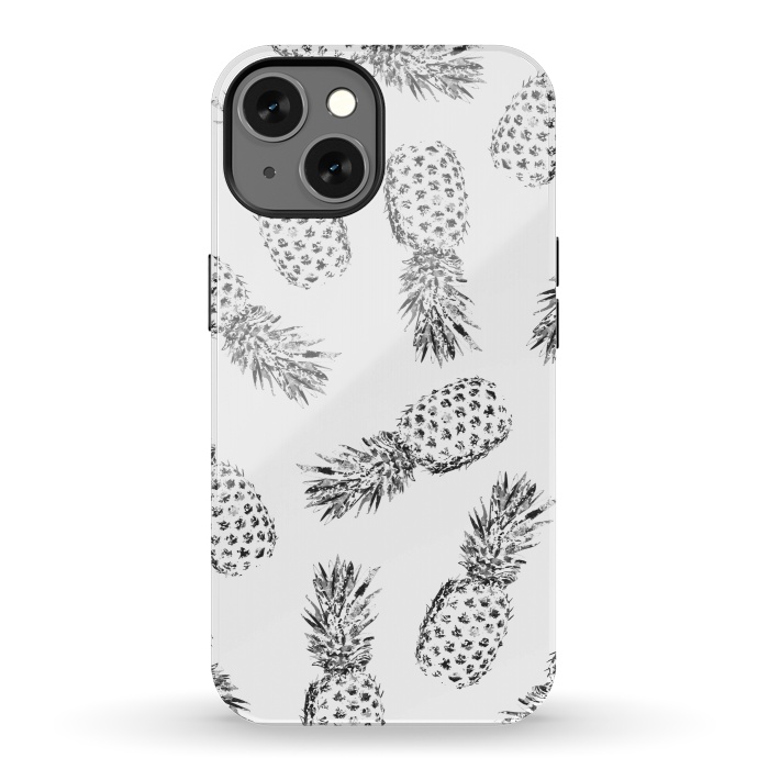 iPhone 13 StrongFit Pineapples black and white by Rui Faria