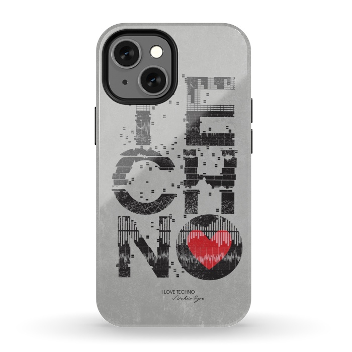 iPhone 13 mini StrongFit I Love Techno by Sitchko
