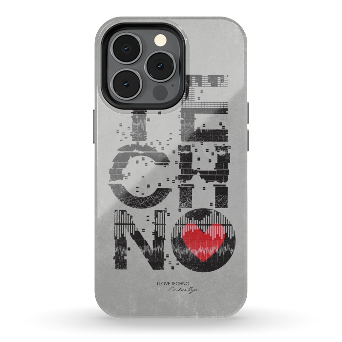iPhone 13 pro StrongFit I Love Techno by Sitchko