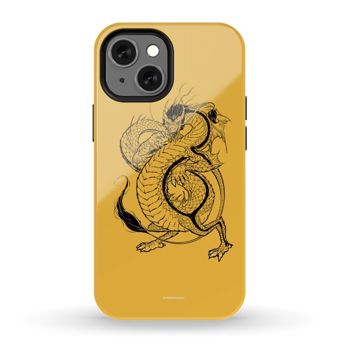 iPhone 13 mini StrongFit Black Dragon by Draco