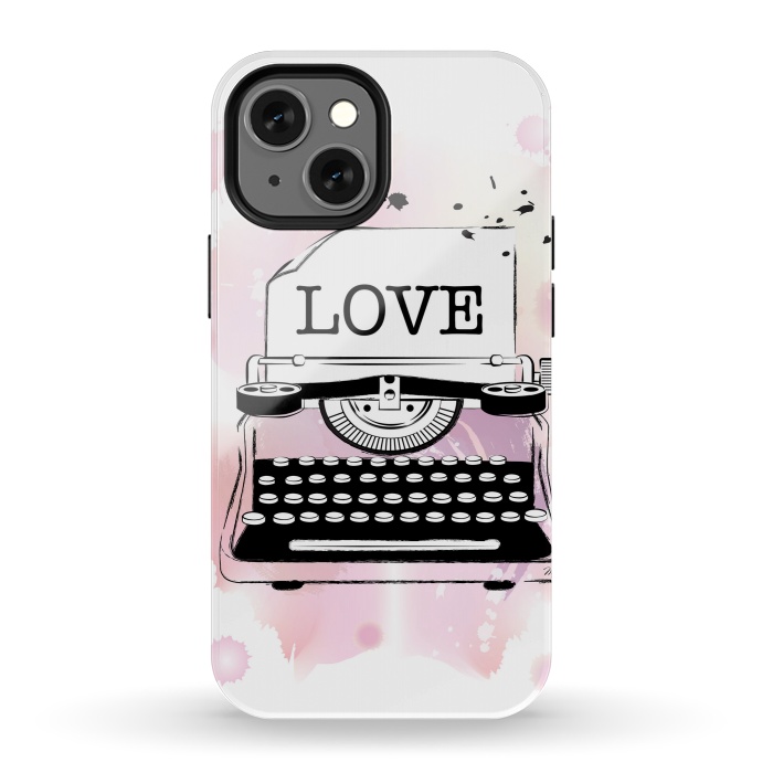 iPhone 13 mini StrongFit Love Typewriter by Martina