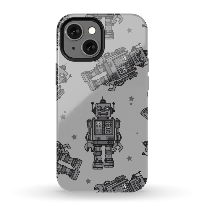 iPhone 13 mini StrongFit A Vintage Robot Friend Pattern  by Wotto