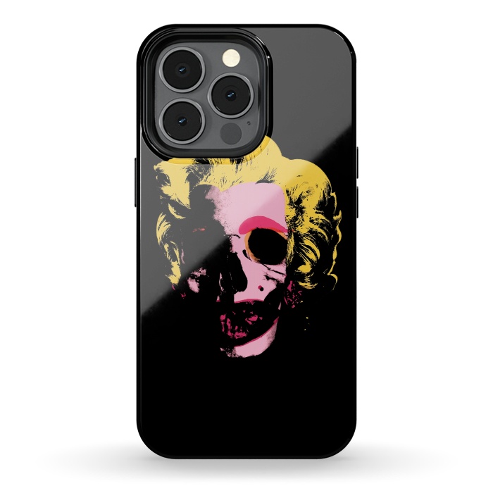 iPhone 13 pro StrongFit Marilyn Monroe Pop Art Skull by Alisterny