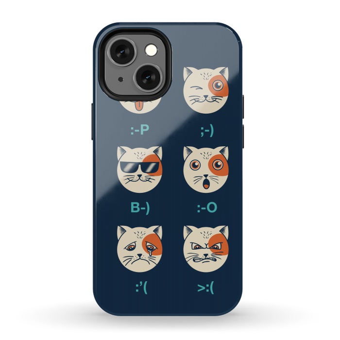 iPhone 13 mini StrongFit Cat Emoticon by Coffee Man