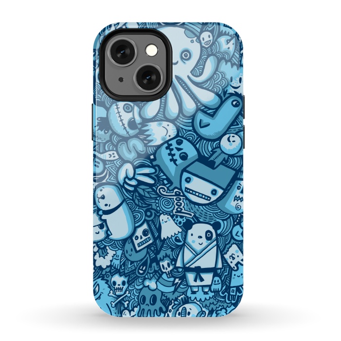 iPhone 13 mini StrongFit Raindrops and Doodles by Wotto