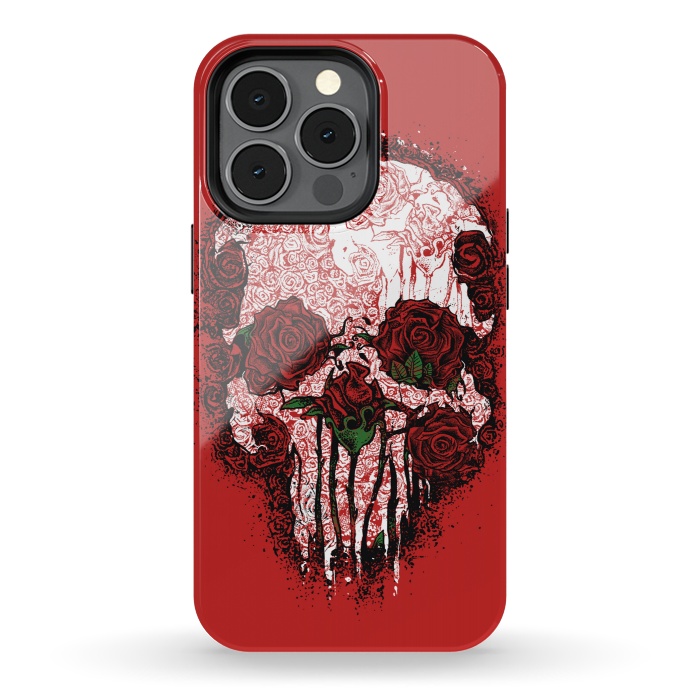 iPhone 13 pro StrongFit Skull Roses by Branko Ricov