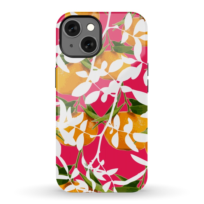 iPhone 13 StrongFit Hiding Mandarins (Pink) by Zala Farah