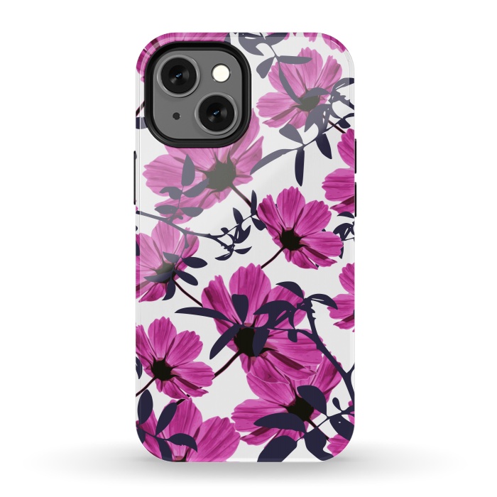 iPhone 13 mini StrongFit Floral Explorers  (White)  by Zala Farah