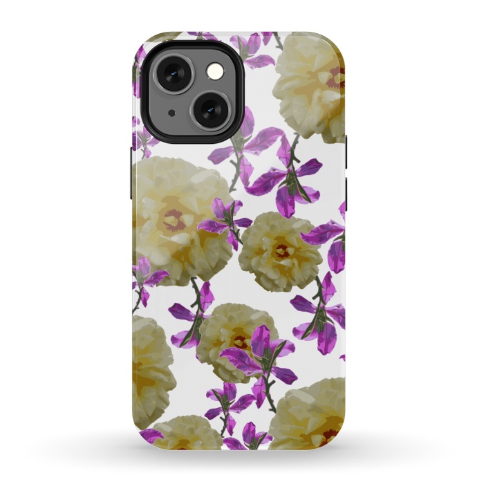 iPhone 13 mini StrongFit Flowers + Purple Vines by Zala Farah