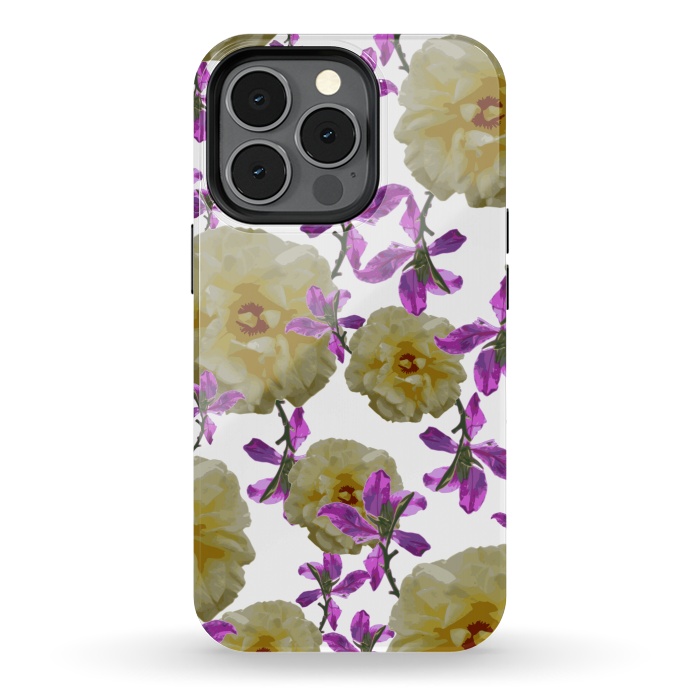 iPhone 13 pro StrongFit Flowers + Purple Vines by Zala Farah