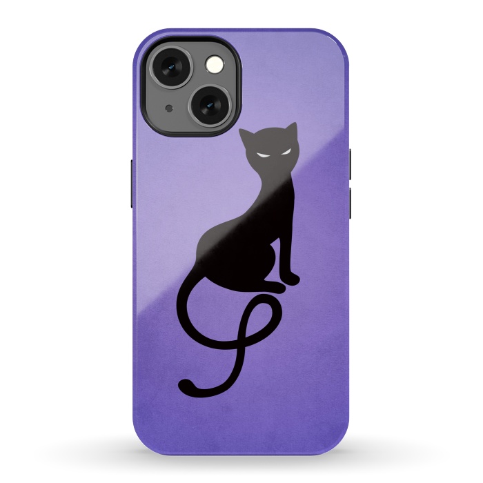 iPhone 13 StrongFit Purple Gracious Evil Black Cat by Boriana Giormova