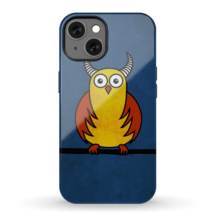iPhone 13 StrongFit Funny Cartoon Horned Owl by Boriana Giormova