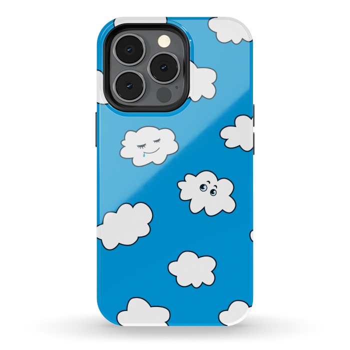 iPhone 13 pro StrongFit Funny Cartoon Clouds by Boriana Giormova