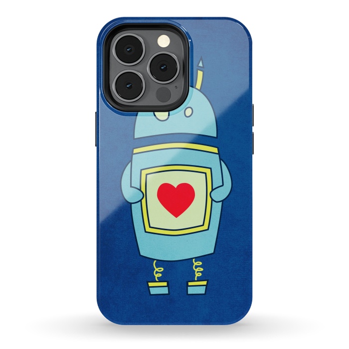 iPhone 13 pro StrongFit Clumsy Cute Robot With Heart by Boriana Giormova