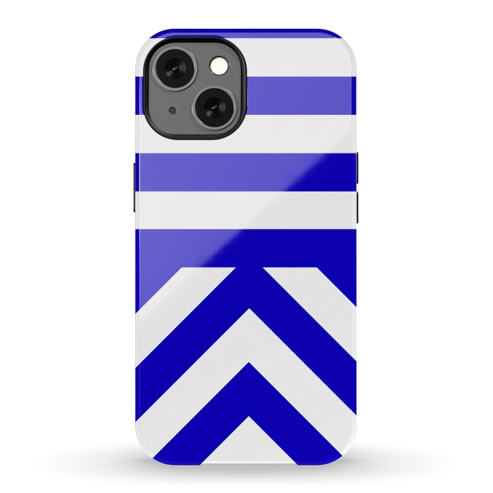 iPhone 13 StrongFit Blue Stripes by Caitlin Workman