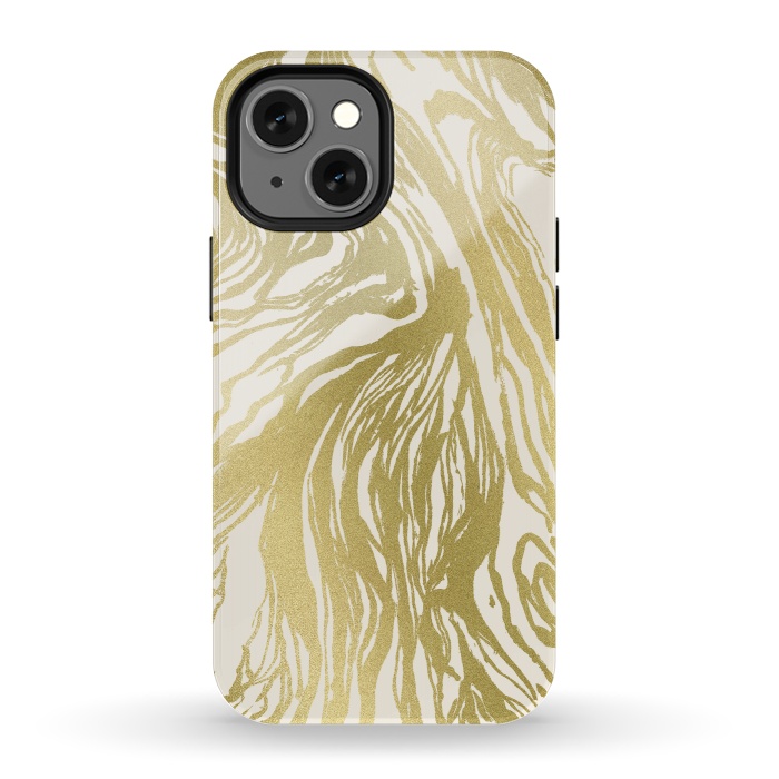 iPhone 13 mini StrongFit Gold Marble by Caitlin Workman