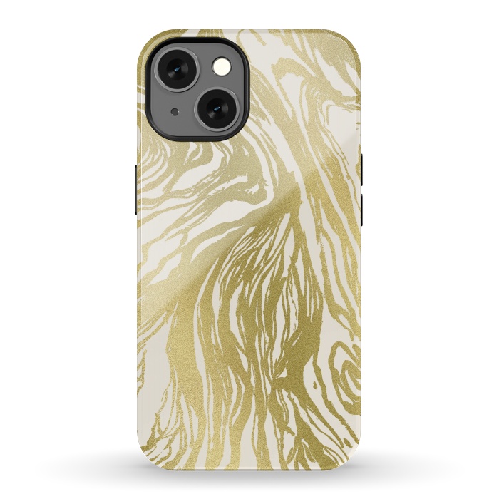 iPhone 13 StrongFit Gold Marble by Caitlin Workman