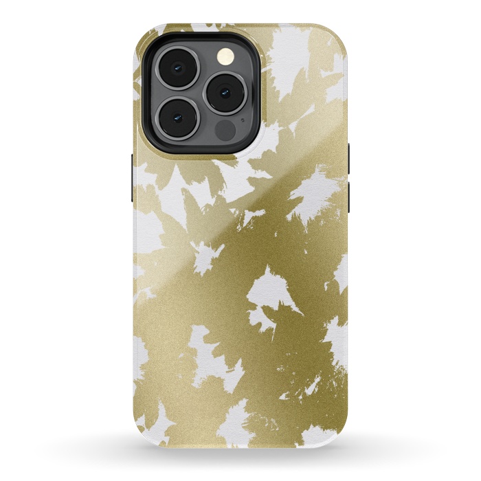 iPhone 13 pro StrongFit Gold Floral by Caitlin Workman