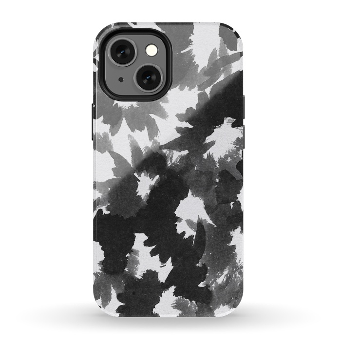 iPhone 13 mini StrongFit Black Floral by Caitlin Workman