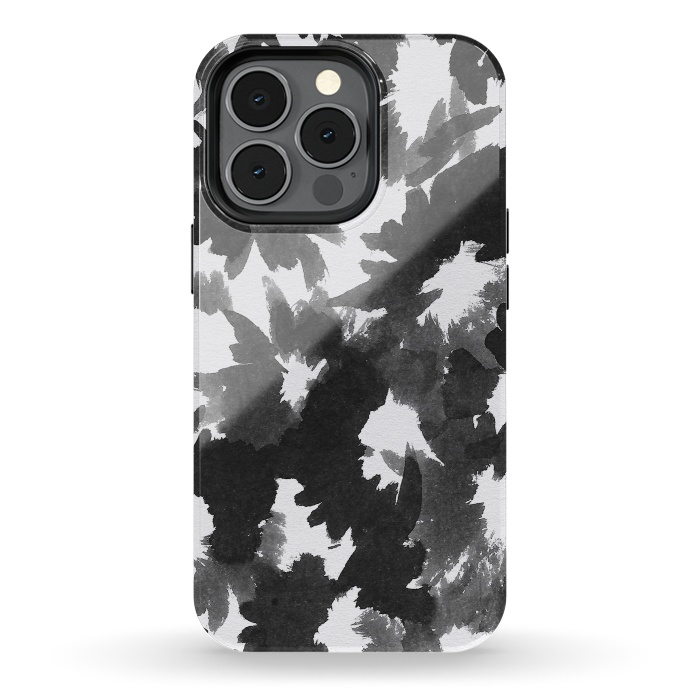 iPhone 13 pro StrongFit Black Floral by Caitlin Workman