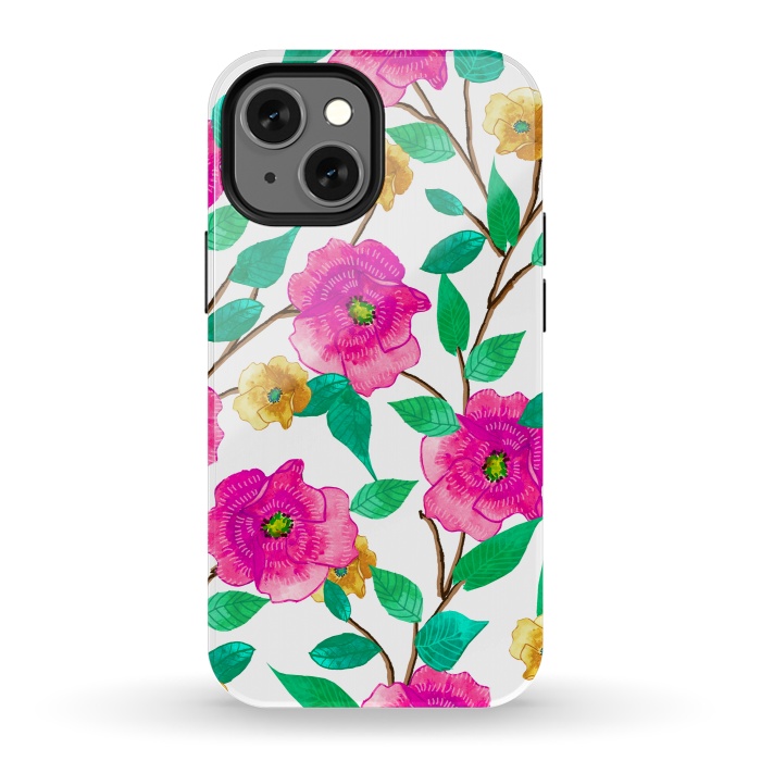 iPhone 13 mini StrongFit Floral Forever by Uma Prabhakar Gokhale