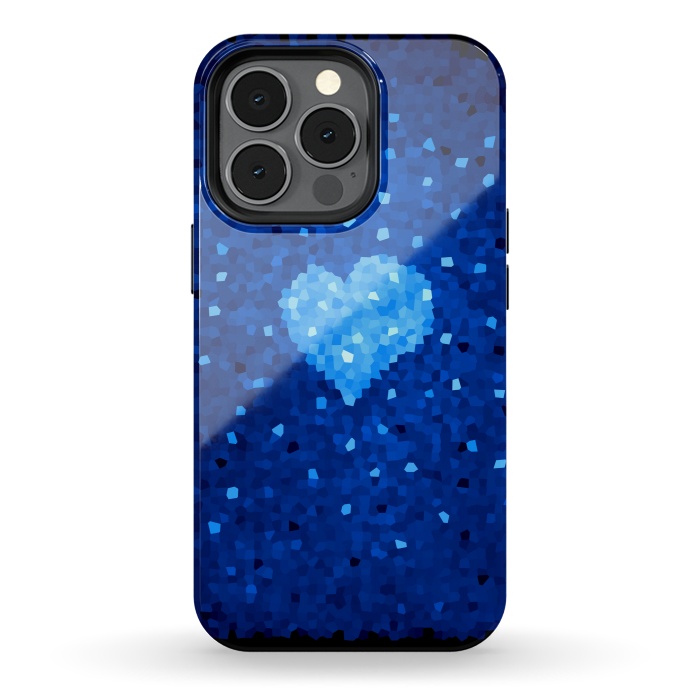 iPhone 13 pro StrongFit Winter Blue Crystal Heart by Boriana Giormova