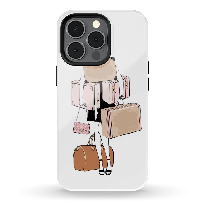 iPhone 13 pro StrongFit Woman with luggage by Martina