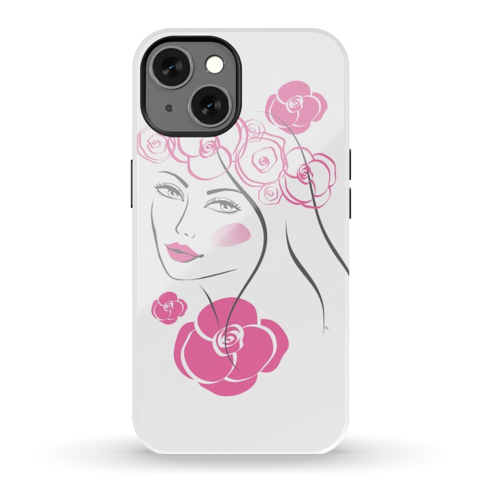 iPhone 13 StrongFit Pink Rose Lady by Martina