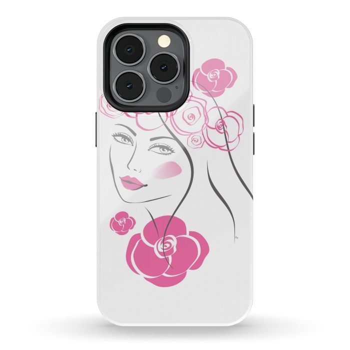 iPhone 13 pro StrongFit Pink Rose Lady by Martina