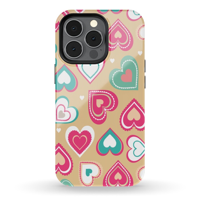 iPhone 13 pro StrongFit Love Hearts by Martina