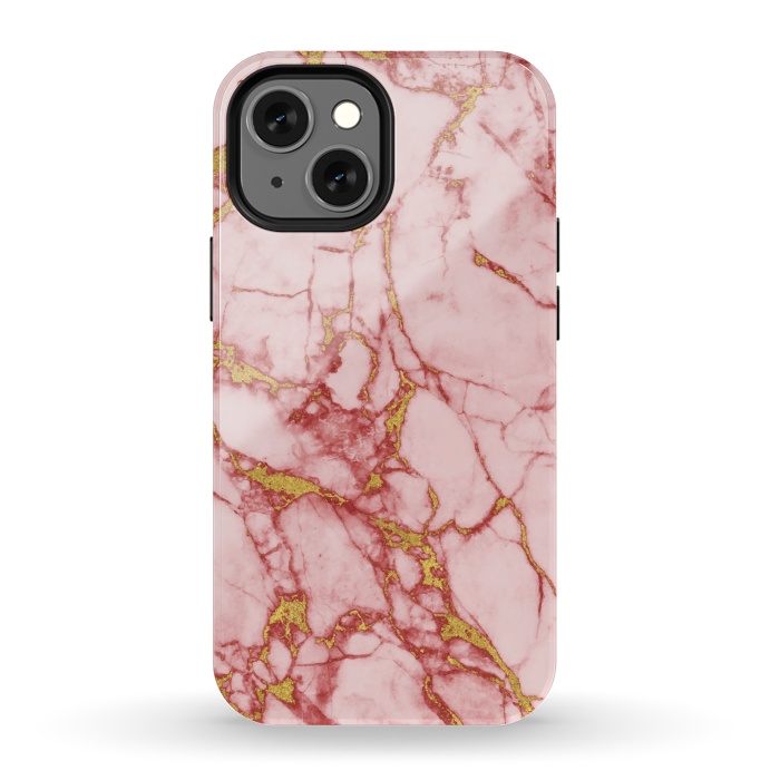 iPhone 13 mini StrongFit Blush Gold Marble v2 by Uma Prabhakar Gokhale