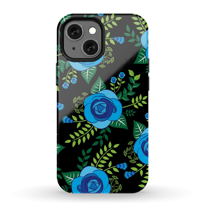 iPhone 13 mini StrongFit Blue Roses by Rossy Villarreal