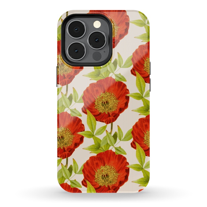 iPhone 13 pro StrongFit Poppy Love by Zala Farah