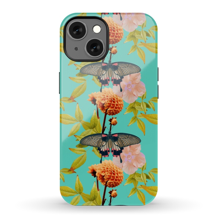 iPhone 13 StrongFit Tropical Butterfly Garden by Zala Farah