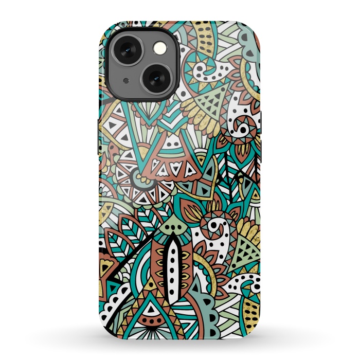 iPhone 13 StrongFit African Botanicals by Pom Graphic Design