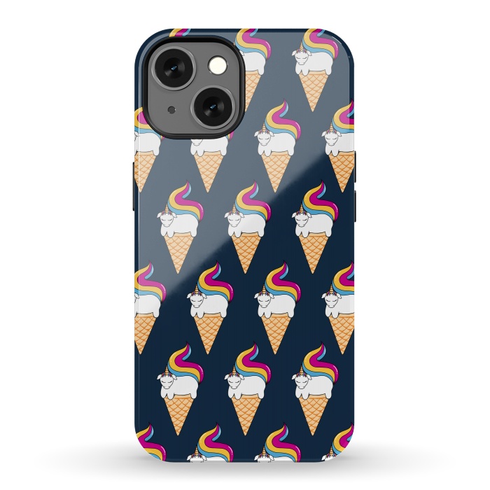 iPhone 13 StrongFit Uni-cone pattern-blue by Coffee Man