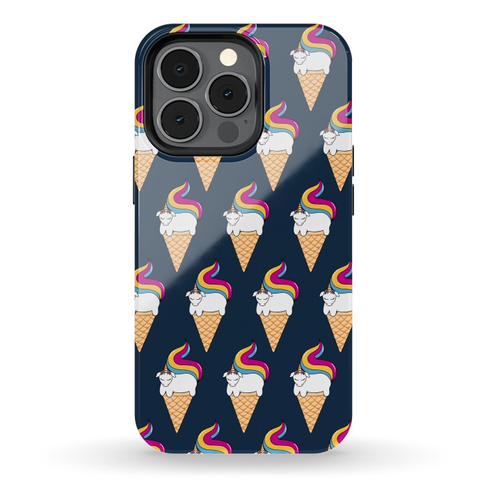 iPhone 13 pro StrongFit Uni-cone pattern-blue by Coffee Man
