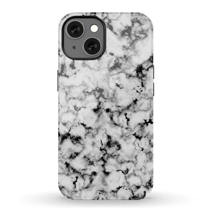 iPhone 13 StrongFit Black and White Marble by CatJello