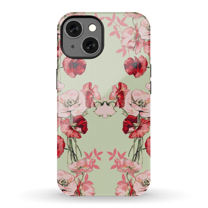 iPhone 13 StrongFit Dramatic Florals (Red) by Zala Farah