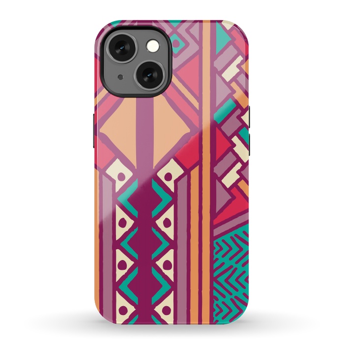 iPhone 13 StrongFit Tribal ethnic geometric pattern 001 by Jelena Obradovic