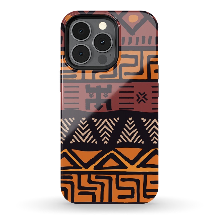 iPhone 13 pro StrongFit Tribal ethnic geometric pattern 021 by Jelena Obradovic