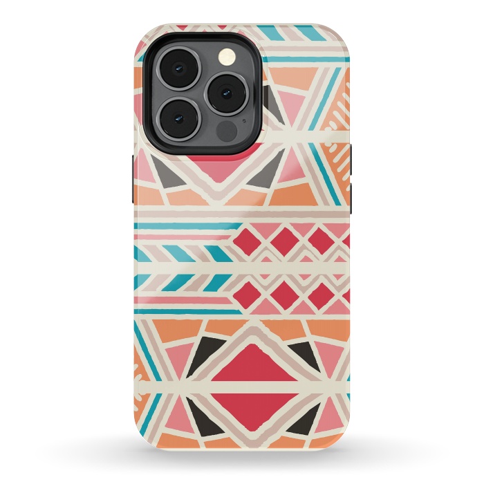 iPhone 13 pro StrongFit Tribal ethnic geometric pattern 025 by Jelena Obradovic