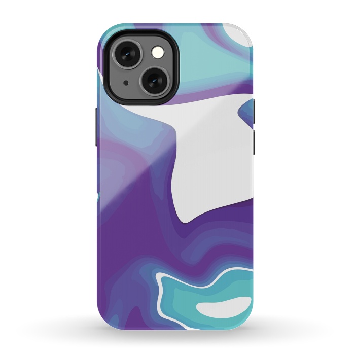 iPhone 13 mini StrongFit Liquid Marble Purple Shades 010 by Jelena Obradovic