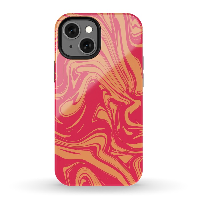 iPhone 13 mini StrongFit Liquid marble texture design 031 by Jelena Obradovic