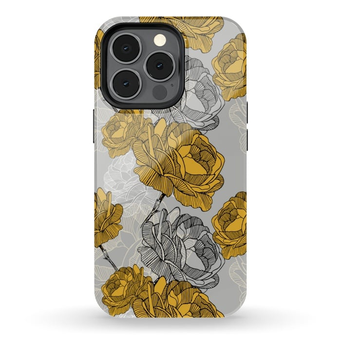 iPhone 13 pro StrongFit Linear flower of roses by Mmartabc
